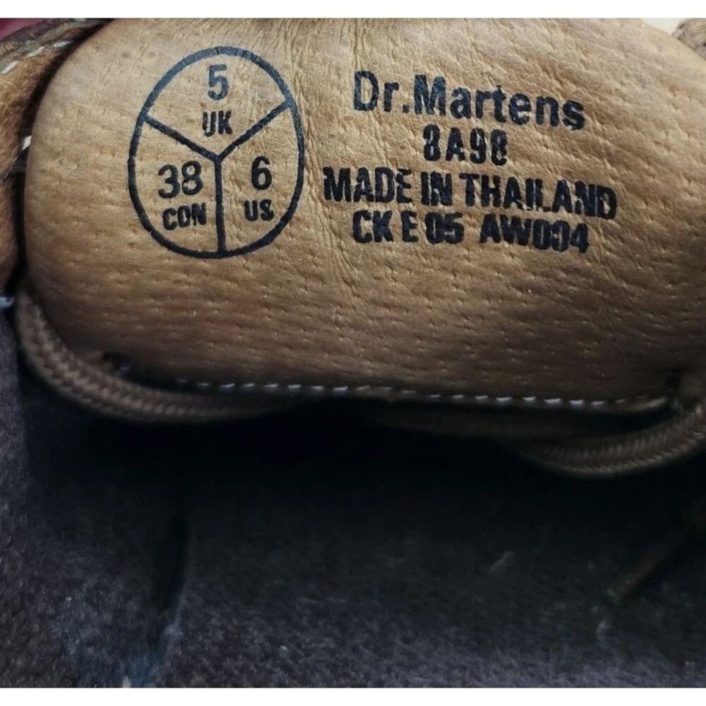 VTG Dr Martens Jim Lace Up Sneakers Mens Size 6 Brown Leather Suede Shoes 8A98